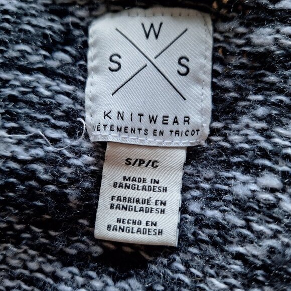 SWS Knitwear Black and White Marled Cardigan with Tassles - Picture 4 of 5